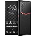 METAVERTU Web 3.0 Calfskin 5G Phone, Unlocked Android Smartphone, Secure Encrypted, Double Systems, 64MP Camera, 144Hz AMOLED Curved Display, Dual SIM, Fast Charge (Enameled, Black, 12G+512G)