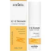 Stratia C+C Vitamin C Serum – 15% Potent Formula with 10% L-Ascorbic Acid for Bright, Even-Toned Skin - Non-Irritating, Water-Free Antioxidant Face Cream, 1 Fl Oz