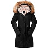 Orolay Women's Thicken Fleece Lined Parka Winter Coat Hooded Jacket with Removable Fur Collar