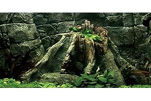 AWERT 24x16 inches Stone Aquarium Background River Bed & Lake Aquarium Vinyl Background Stone Fish Tank Background