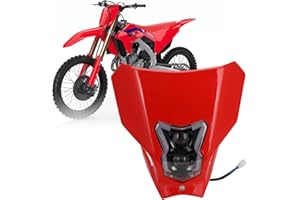 USTPO Dirt Bike Headlight,Motorcycle Head Light Universal for CRF450R CRF450L CRF450RX CRF250L CRF250L RALLY CRF300L CRF300L RALLY CRF250R CRF250F Red