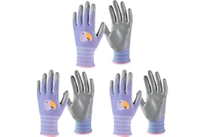ANDANDA Kids Gardening Gloves, Nitrile Coated Children Yard Work Gloves with Grip, Suitable for Toddlers, Children, Girl, Boy