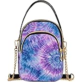Small Crossbody Bags for Women Blue Tie Dye Quilted Shoulder Handbag Cell Phone Cross Body Purses Travel Wallet Bag
