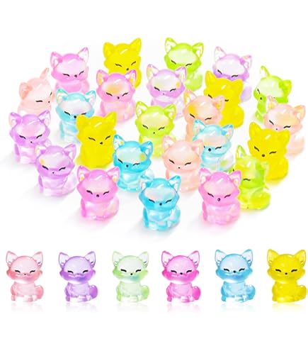 40 Mini Grenouilles Lumineuses En Résine - Déco Pour Aquarium, Plantes, Projets Créatifs - Brillent Dans Le Noir, Couleurs Variées