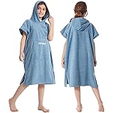 Hiturbo Kids Changing Towel Poncho: Quick Dry Absorbent Bath Towels Hoodie - Microfiber Swim Surf Poncho for Beach Pool Swimming Surfing - Blue
