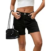 Kereya Women's High Waisted Summer Casual Sexy Denim Shorts,Trendy Hot Stretchy Mom Jorts with Five Pockets