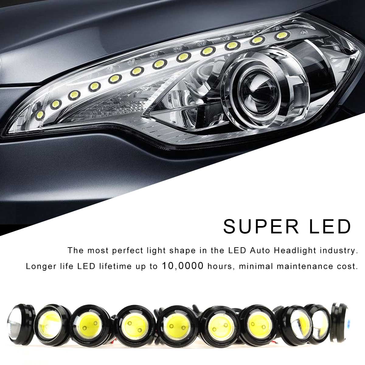 KAWELL 12 Pack Universal High Power White 9w LED Eagle Eye Bumper DRL