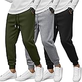 LessonZoo 3 Pack Boy's Sweatpants Kids Joggers Workout Drawstring Teens Athletic Pants Youth Active Trousers with Pockets