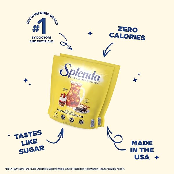 SPLENDA ZERO CALORIE SWEETENER, GRANULATED SUGAR SUBSTITUTE, RESEALABLE TWIN PACK BAGS, 25.22 OUNCE (EACH POUCH: 12.61 OZ)
