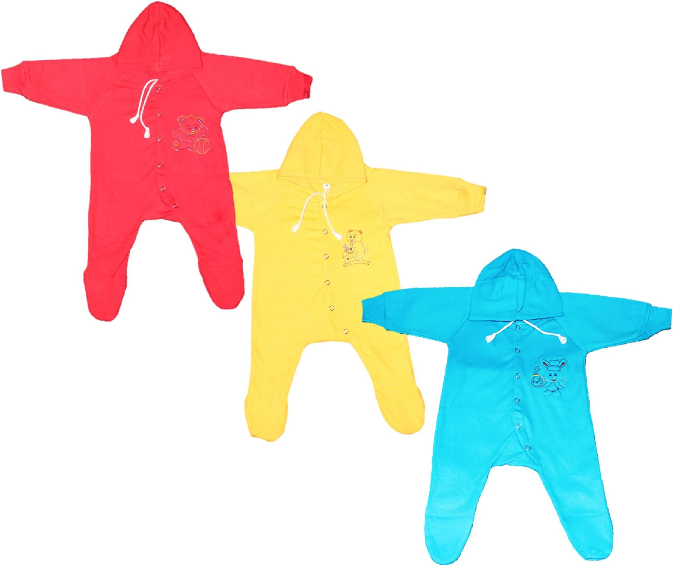 Montu Bunty WearNew Born Baby Clothes Set Romper & Sleepsuit For Baby (Pack of 3)