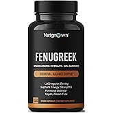 Natgrown Fenugreek Extract Capsules for Men 1200 mg - Fenogreco - 120 Count | 50% Saponins Extract Supplement, Vegan, Gluten-Free