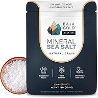 Baja Gold Mineral Sea Salt, Natural Grain Crystals, 1 Lb. Bag