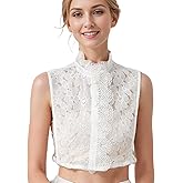 Eyibenlilan White Collar Embroidered Fabric Fake Collar for Daily Wear,Classic Style Perfect for Sweaters Dresses
