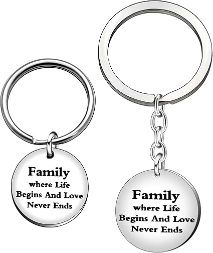 Agr8t Porte Cles Bague Cadeau De Saint Valentin Bijoux De Famille Pour Homme Ou Femme Famille Ou La Vie Commence Love Never Extremites C Amazon Fr Fournitures De Bureau