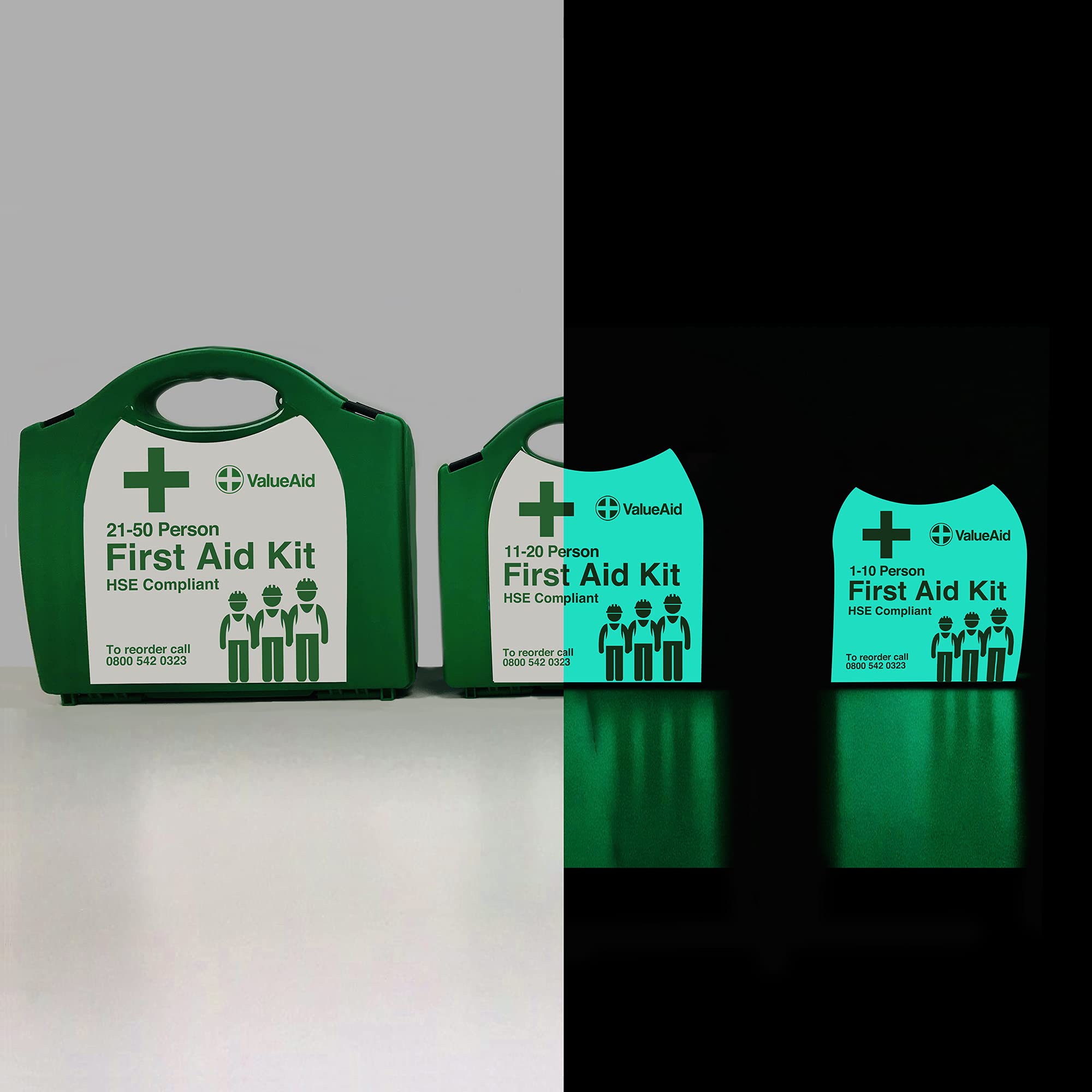 Glow in The Dark Value Aid First Aid Kit 1-10 HSE Compliant Kit