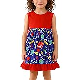 Toddler Girl Dress Back to School Pencil School Bus Print Dress Summer Outfits 3-8T