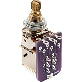Musiclily Pro A500K PCB Mod DPDT Push-Pull Brass Pot Metric Split 9.5mm | Standard Shaft, Audio Taper Potentiometer, for Electric Guitar Bass