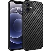 BENTOBEN for iPhone 12 Case, Phone Case iPhone 12 Pro 6.1", Carbon Fiber Design Slim Fit Shockproof Protective Hybrid Hard PC Soft TPU Bumper Drop Protection Girl Women Boy Men Cover, Black