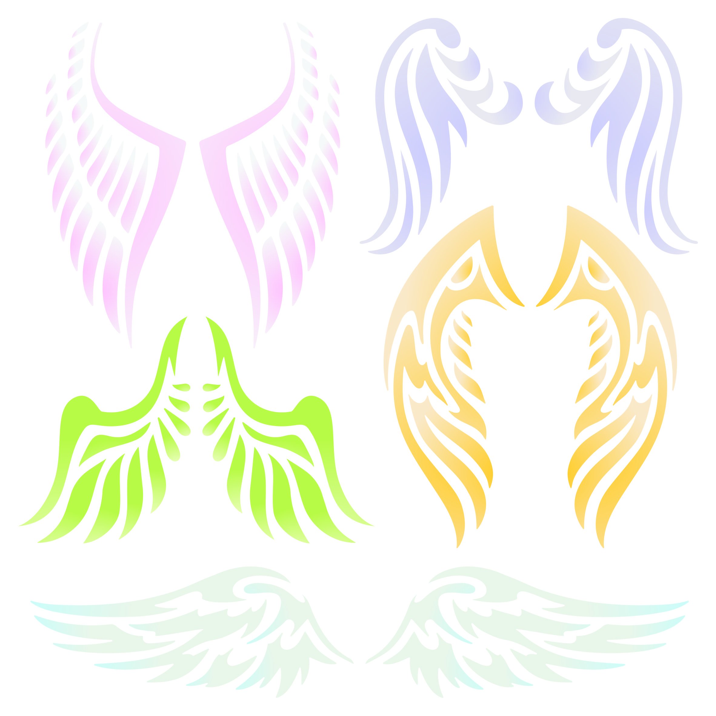 Angel Wing Stencil - 11.5 x 11.5cm (S) - Reusable Christian Guardian Angel Wings Wall Stencil Template