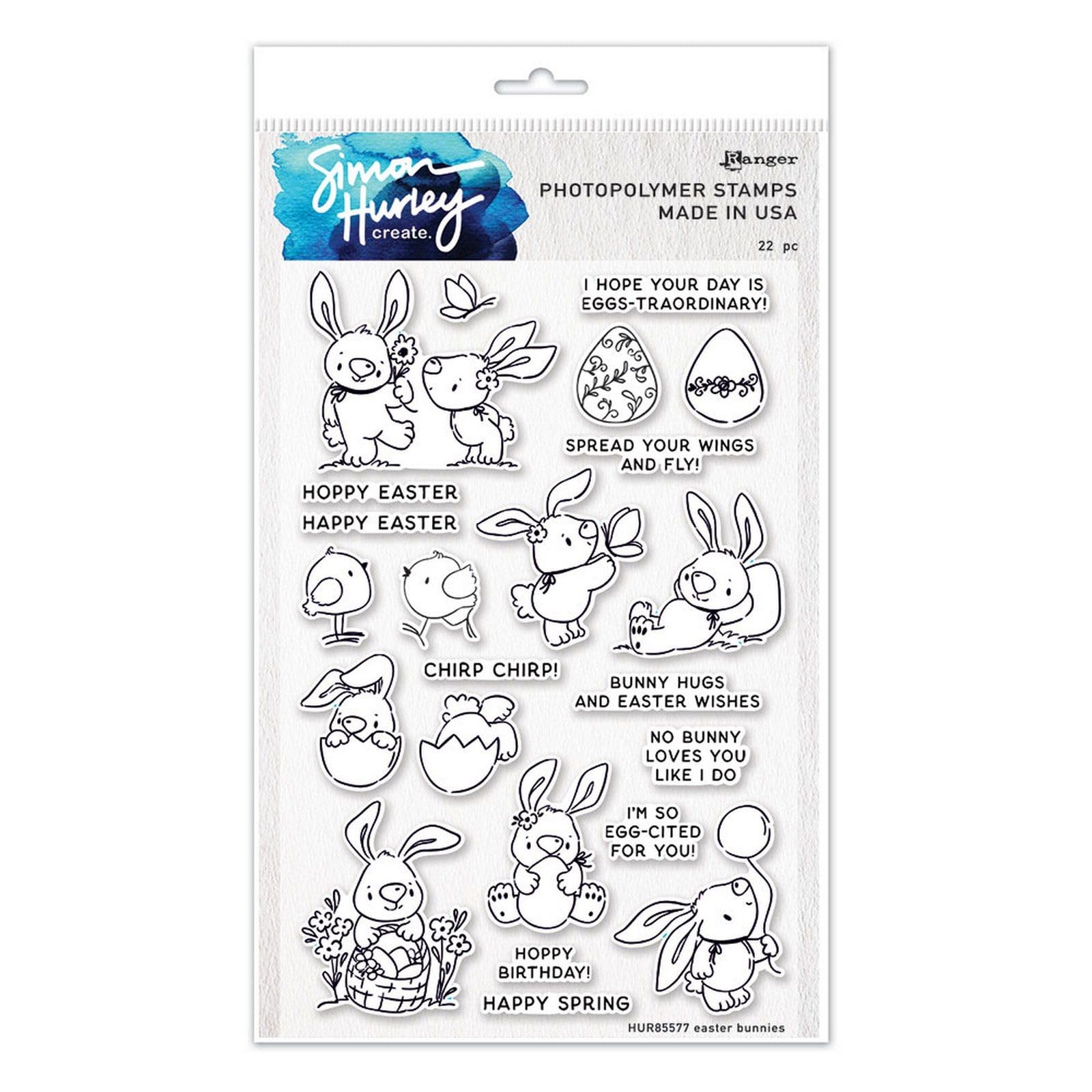 Ranger Easter Bunnies Clear Stamp Set by Simon Hurley Create, ONE