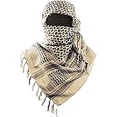 Luxns Military Shemagh Tactical Desert Scarf / 100% Cotton Keffiyeh Scarf Wrap for Men And Women