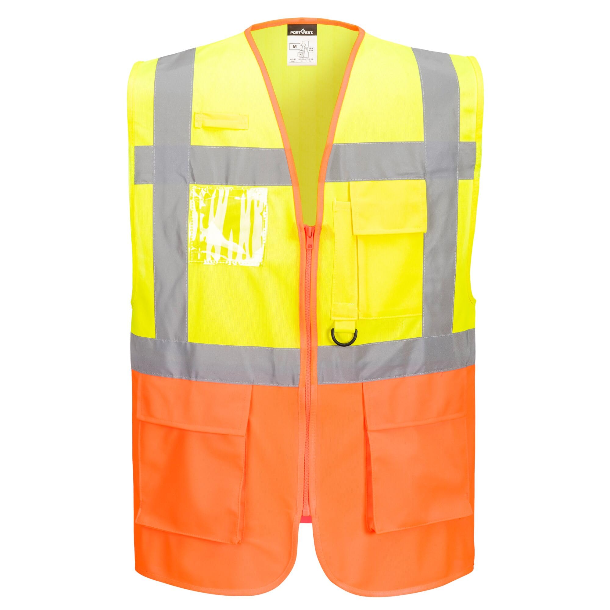 Portwest Prague Executive Vest, Size: M, Colour: Yellow/Orange, S376YORM