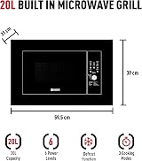 Haden 20L Built-in Microwave Oven, 900W Grill, LED Display, Child Lock view 7