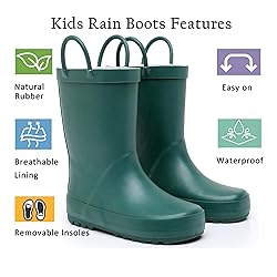 LANCDON Toddler Rain Boots for Boys and Girls
