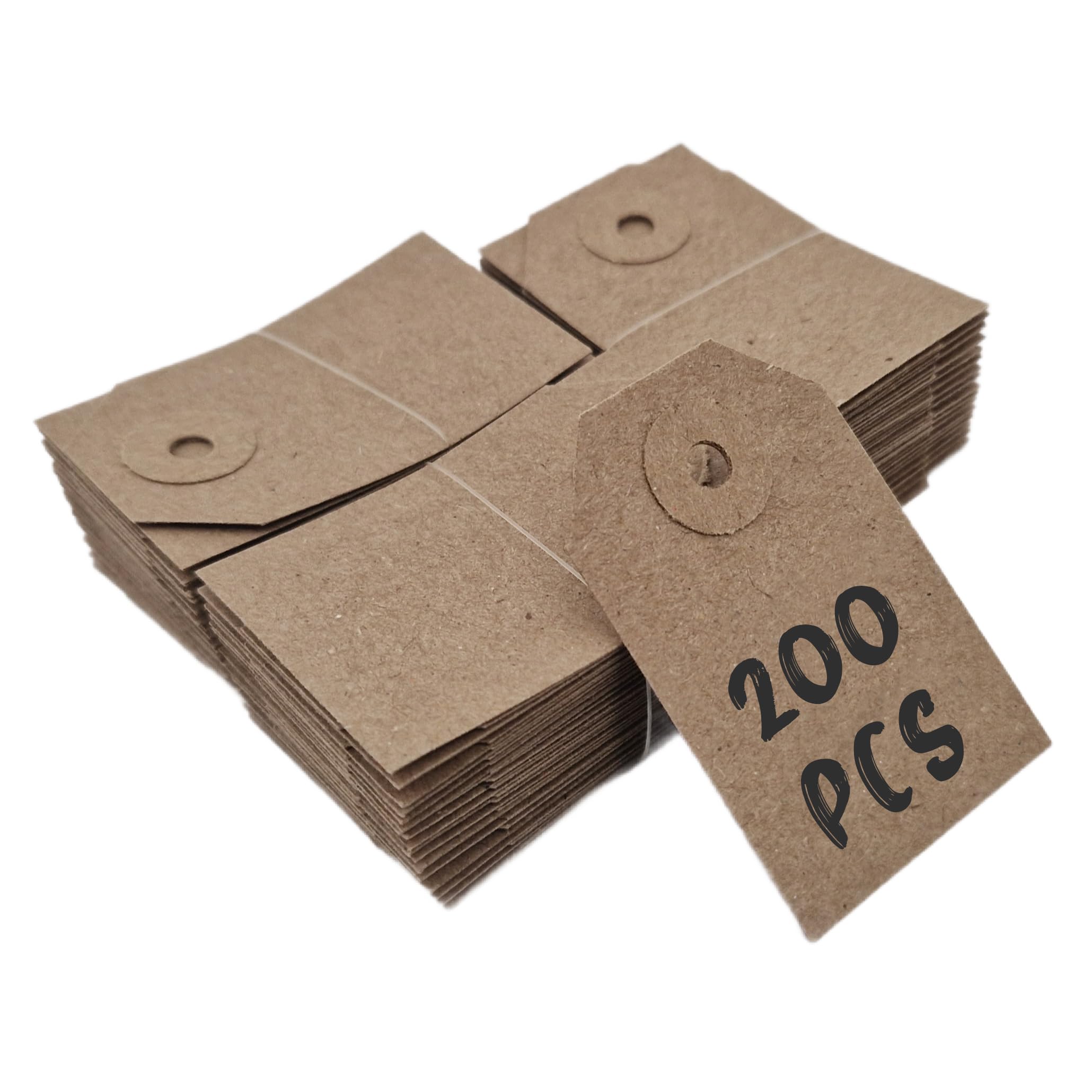 Swift Unstrung Tags Brown Reinforced Card Clothing Parcel Label Gift Swing Tickets Kraft Price Labelling 56mm x 35mm (Pack of 200)