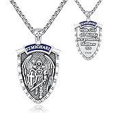 Adnix 925 Sterling Silver Patron Saint Amulet Pendant Necklace Religion Protection Jewelry for Men Women