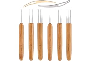 AUGSUN 8 Pcs Dreadlock Crochet Hook Tool, Braid Hair Dreadlocks Needle Weaving Crochet