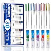 Domthent 30pcs Sewing Machine Needles,Universal Regular Point Sewing Needles,Sewing Machine Accessories for Singer,Brother Sewing Machine,etc.,with Sizes HAX1 65/9,75/11,90/14,100/16,110/18 (30)