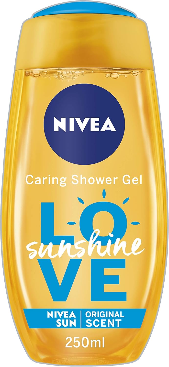 NIVEA Love Sunshine Shower Gel (250 ml), Refreshing and Caring Shower Gel with Aloe Vera
