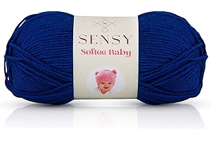 S SENSY Sensy Softee Baby Yarn, 3.5 oz, 275 Yards, Gauge 3 Light (Royal Blue)