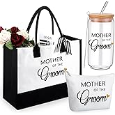 Tudomro 3Pcs Mrs Gift Mother of the Groom Bridal Shower Wedding Gift Tote Bag Makeup Pouch Travel Tumbler(Elegant Style)
