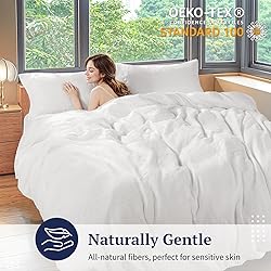 Shilucheng 100% Linen Queen Duvet Cover Set, Luxury