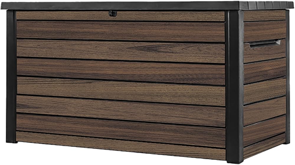 Keter Signature Ontario 870L Outdoor Storage Box Rosewood with Hydraulic Lid