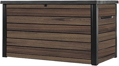 Keter Signature Ontario 870L Outdoor Storage Box Rosewood with Hydraulic Lid