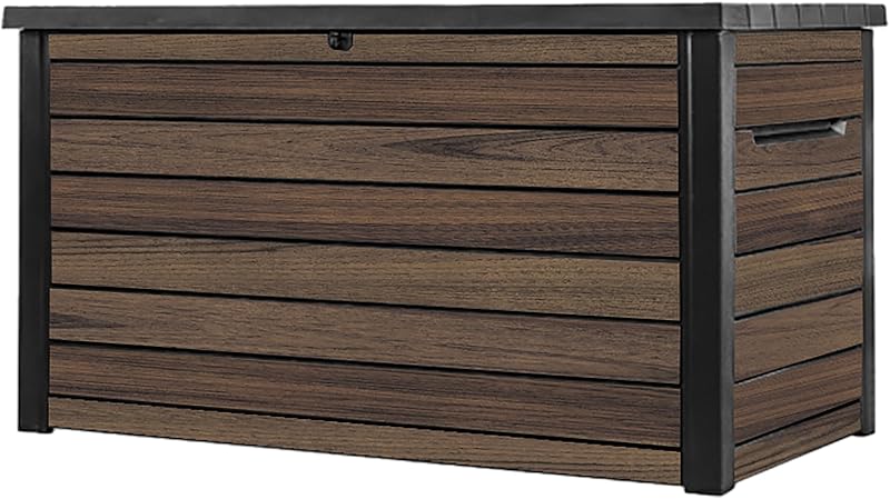 Keter Signature Ontario 870L Outdoor Storage Box Rosewood with Hydraulic Lid