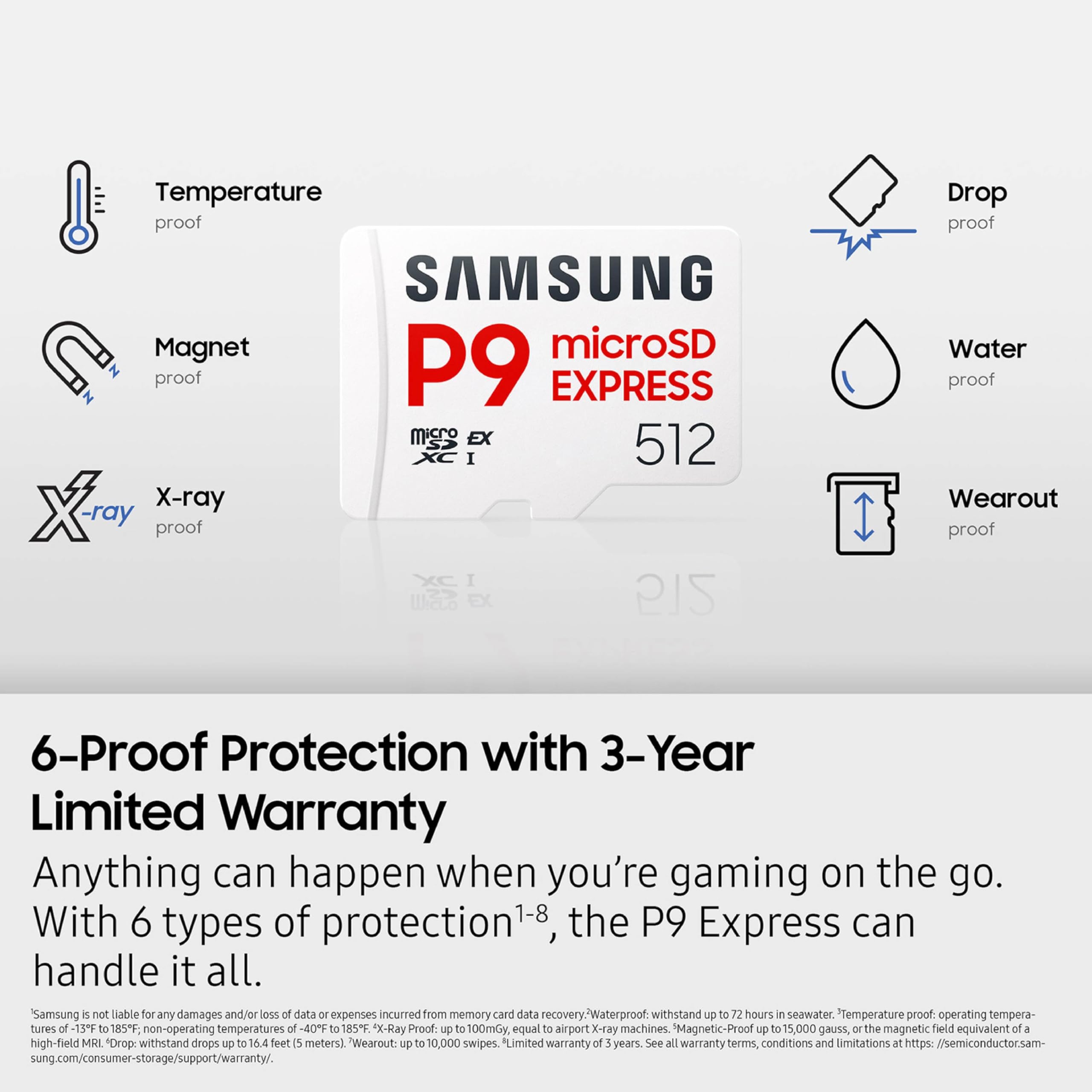 Samsung P9 Express microSD Express Card, 512GB microSDXC Memory Card, Up to 800 MB/s, for Nintendo-Switch ™ 2, (MB MK512T/AM)