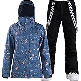 IMPHUT Women's Ski Jackets and Pants Snowboarding Snowsuit Coat Warm Hooded Waterproof Windproof Insulated