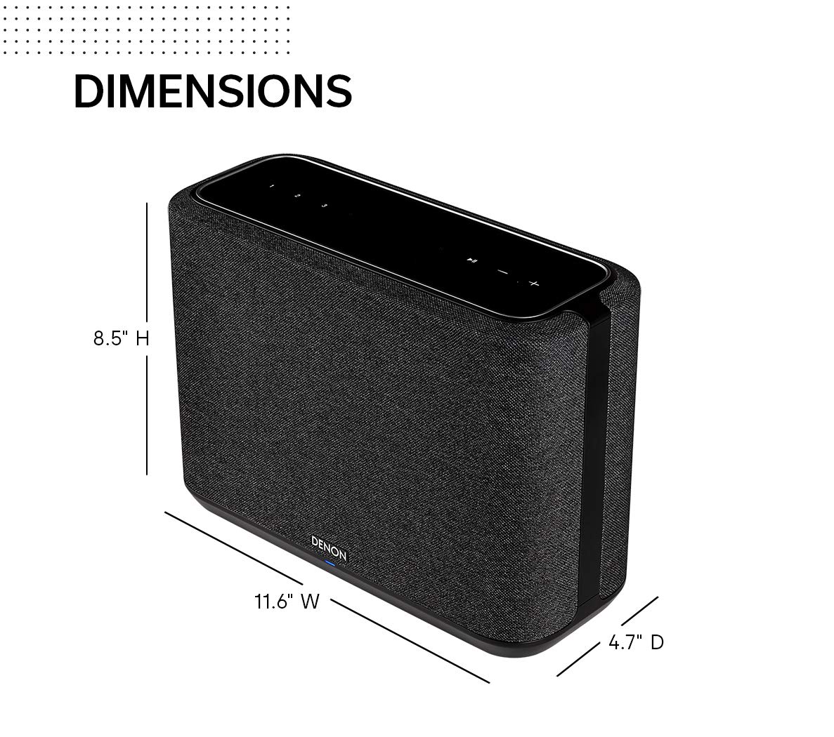 Denon Home 250 Wireless Smart Speaker – Mid-Size, Stereo Sound, Wi-Fi & Bluetooth, HEOS Built-in, Alexa Built-in, Siri & AirPlay 2, Spotify Connect, Multi-Room Support, Black