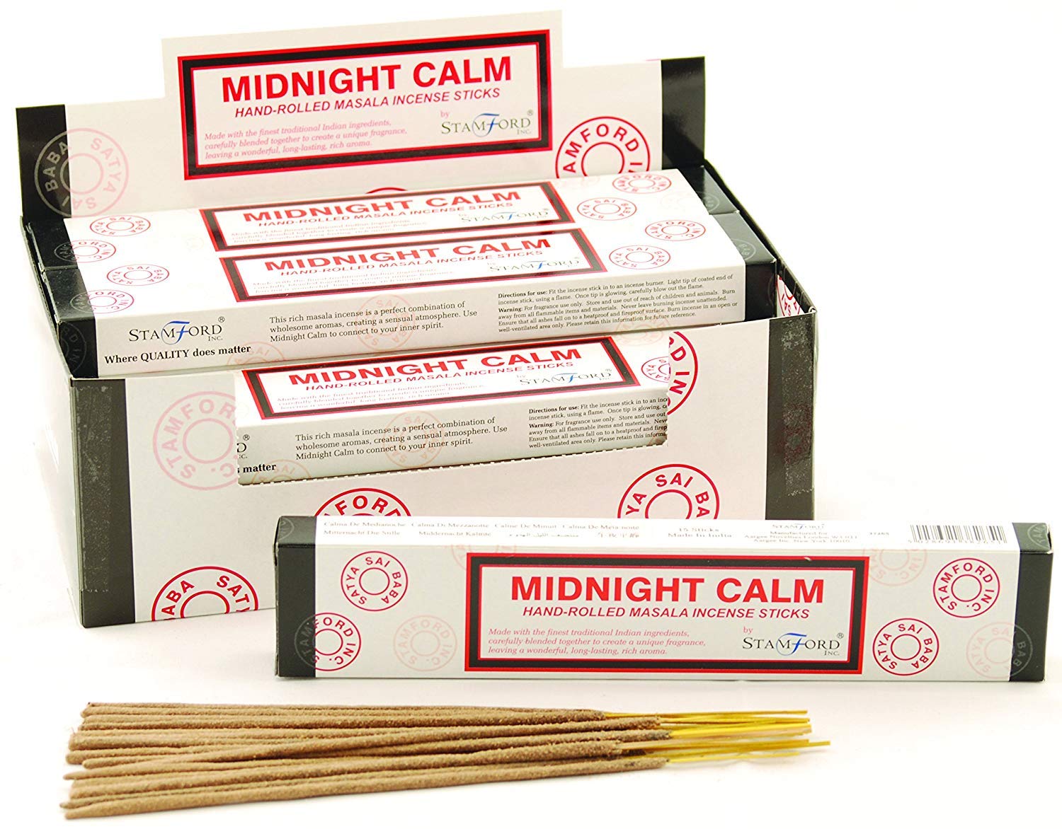 Stamford Midnight Calm Masala Incense, 15 Sticks x 12 Packs