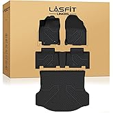 LASFIT Floor Mats&Trunk Mat for Toyota RAV4 2013-2018 (Not Fit Hybrid) All Weather TPE Custom Fit Floor Liner for Toyota RAV 4 LE/XLE/SE/Limited/Platinum/Adventure Front and Rear 2 Row Car Mats,Black