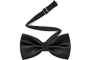 Qancekoo Adjustable Men Bowtie Solid Color Double Fold Pre-Tied Bow Tie for Dinners, Weddings, Parties, Business, Proms