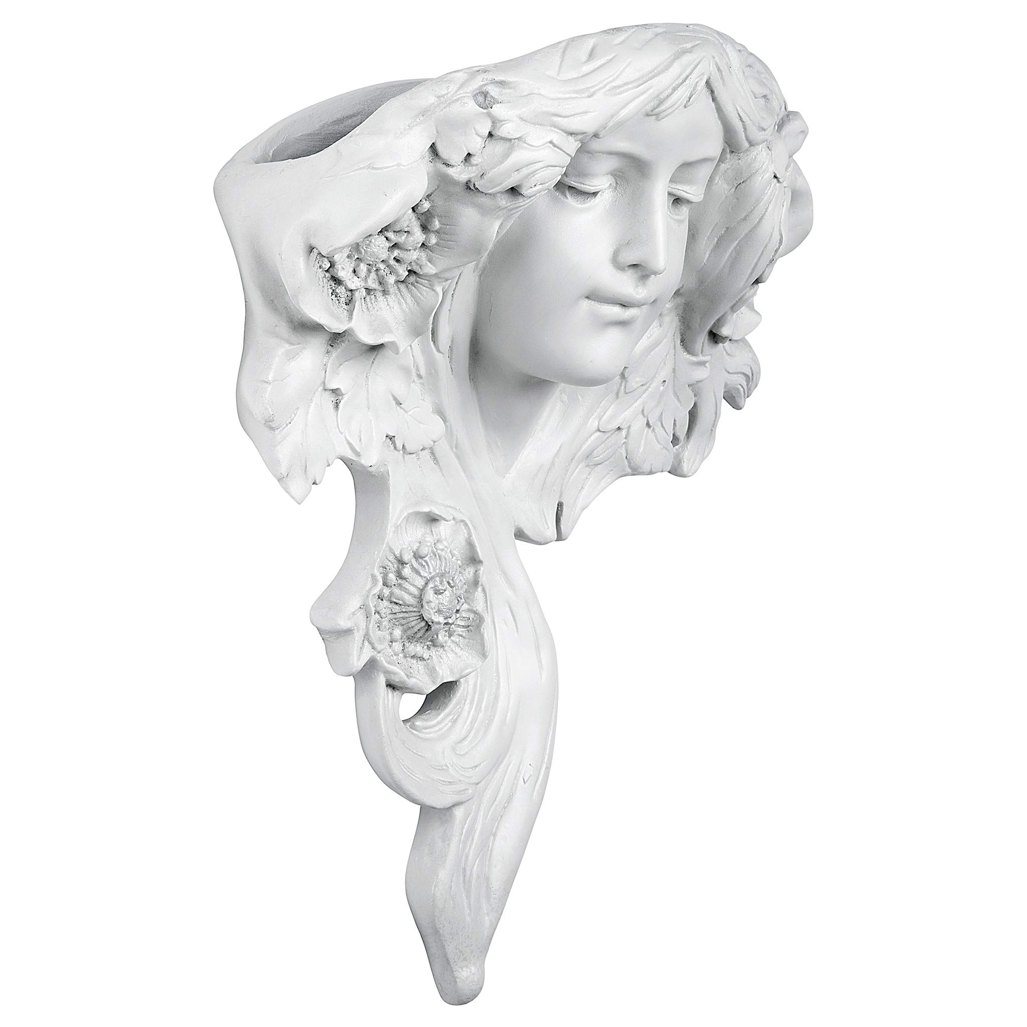 Design Toscano Le Etoile French Greenman Wall Sculpture Planter Pocket, 38 cm, Polyresin, Antique Stone