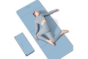 WOHAO 7-Fold Yoga Mat 70"x24" - 1/2 Inch Thick Folding Exercise Mat, Compact Non-Slip TPE Mat for Travel, Storage, Yoga & Home Gym, Lightweight & Portable