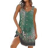 ETCYY Sundresses for Women 2026 Vacation Summer Dresses Beach Swim Suit Cover Ups Sleeveless Button Down Spring Sun Dress