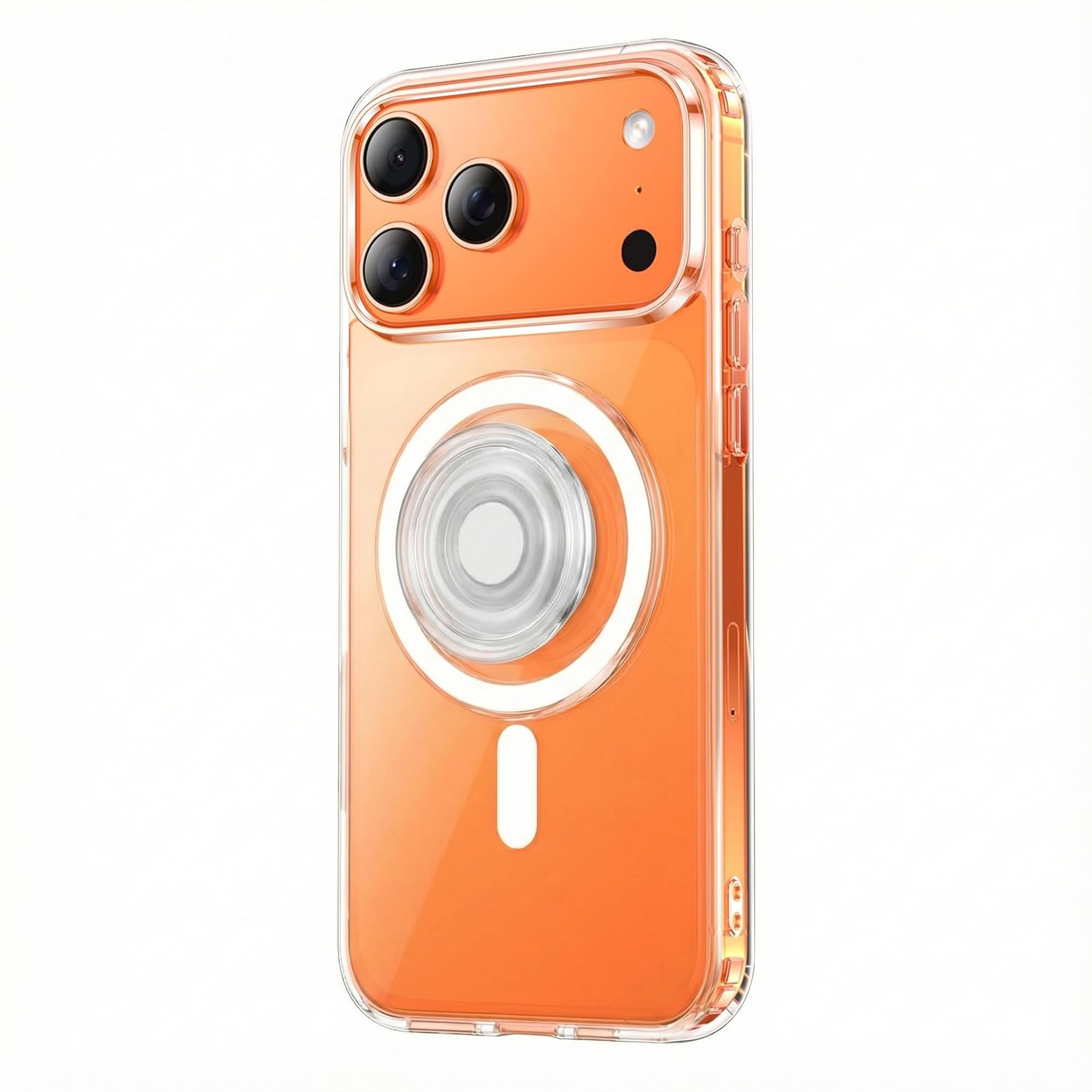 Clear Magnetic Phone Grip and Stand, Magnetic Phone Accessory Compatible with iPhone, Transparent Design with Secure Grip, and Hands-Free Viewing, Lightweight Durable Accessory.