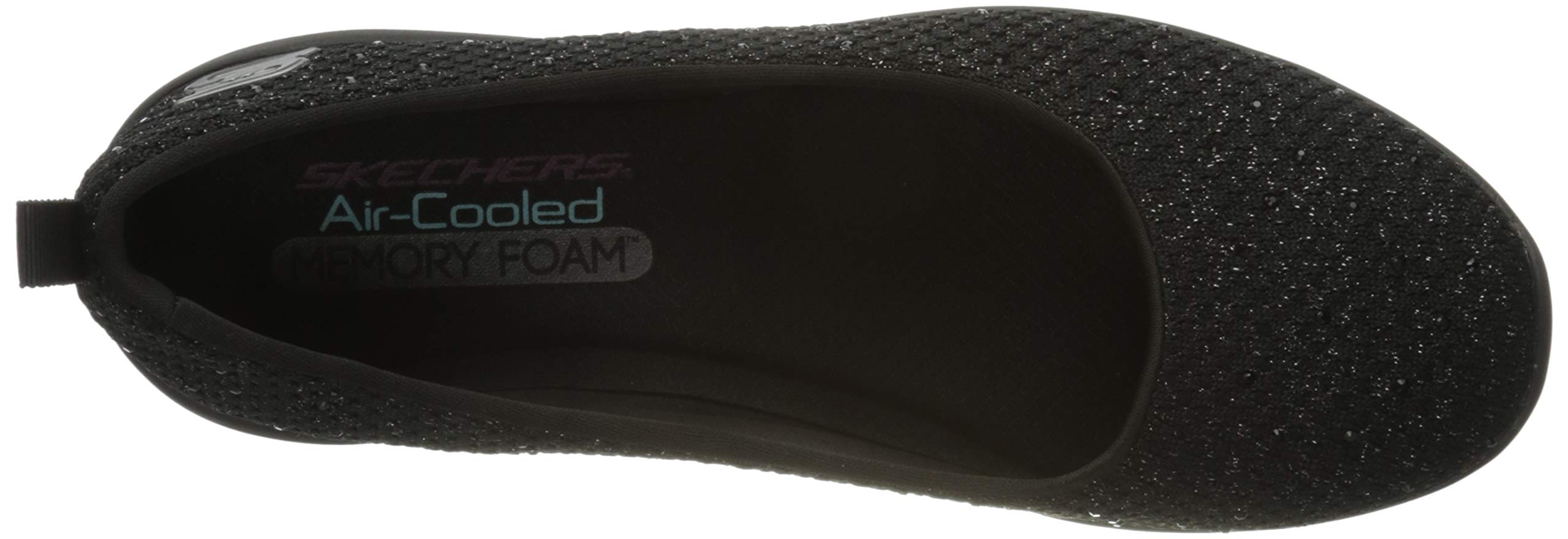 Skechers Damen Arya Sweet Glitz Slip On Sneaker, Black Metallic Knit Black Gunmetal Trim, 39 EU